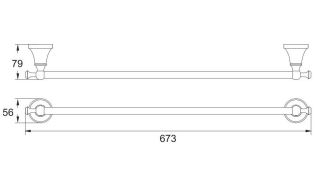 Полотенцедержатель Rose RG1917E 67см золото